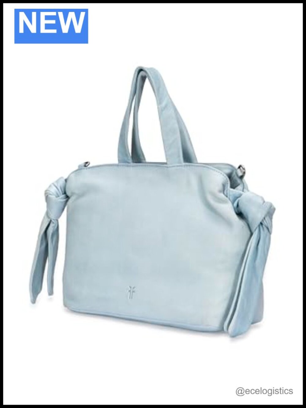 Leather Satchel Handbag with Zipper and Shoulder Strap